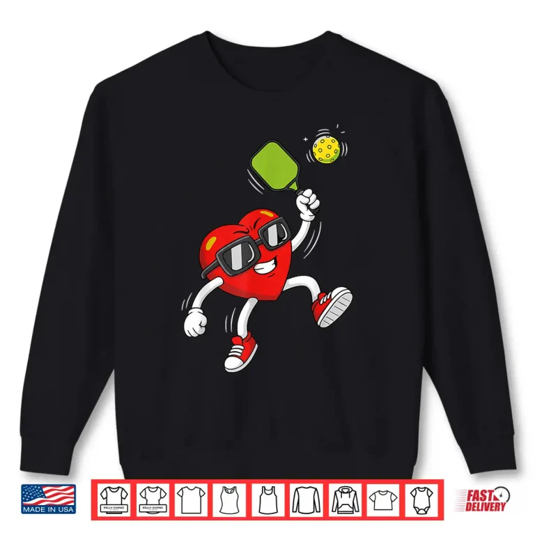 Sweatshirt Valentine Cute Love Pickleball Heart Professional Graphic Shirt