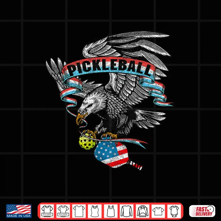 Design USA American Flag Eagle Pickleball Player Patriotic Vintage Shirt