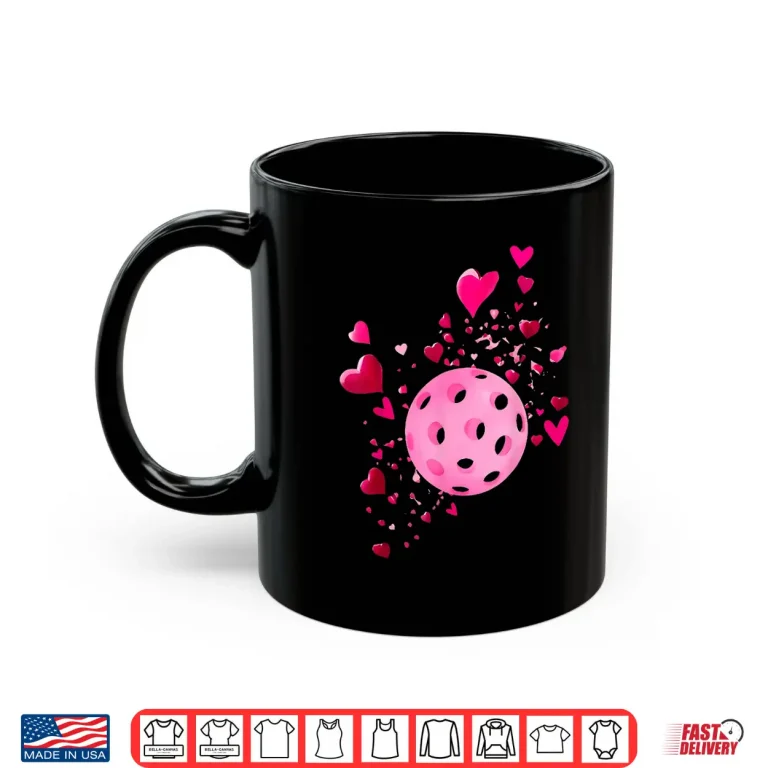 Mug Valentine Heart Love Pickleball Player Professional Graphic Shirt