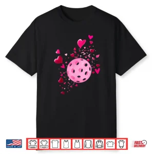 Valentine Heart Pickleball Player Professional Graphic Shirt