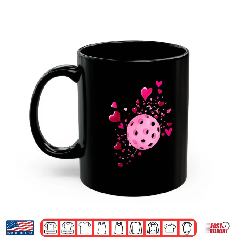 Mug Valentine Heart Pickleball Player Professional Graphic Shirt