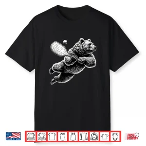 Bear Playing Pickleball Animal Graphic Professional Player Shirt