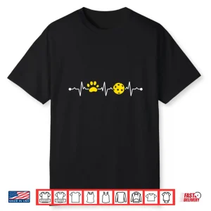 Heartbeat Dog Paw Pickleball Player Professional Humor Funny Shirt