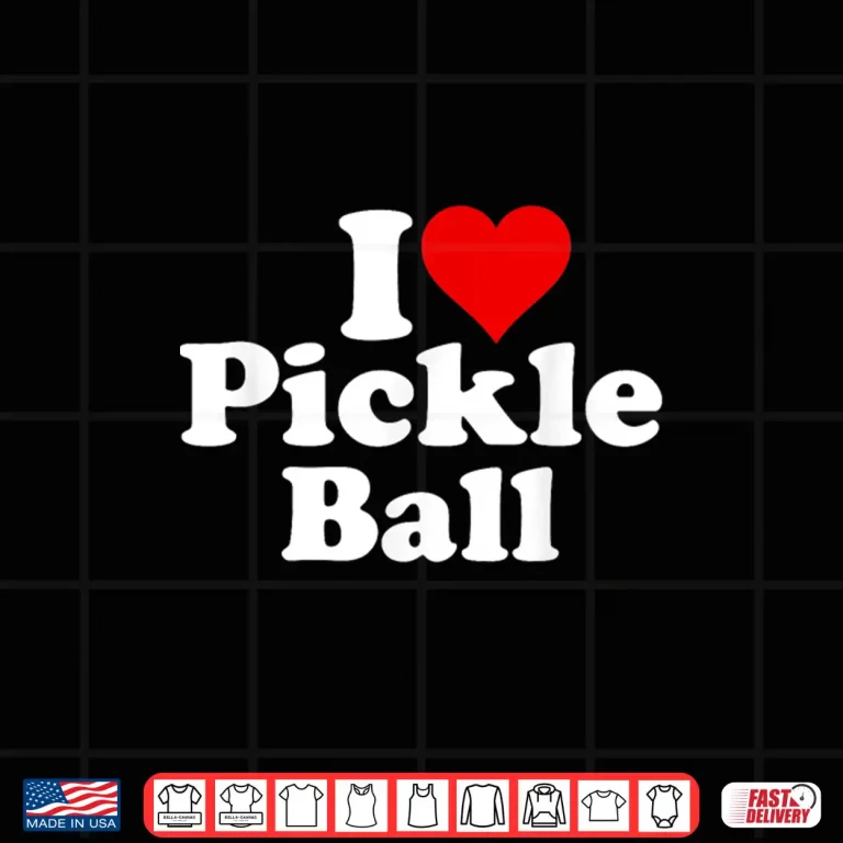 Design I Love Heart Pickleball Professional Aesthetic Graphic Shirt