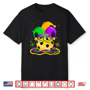 Jester Hat Masked Beads Pickleball Mardi Gras Sport Shirt