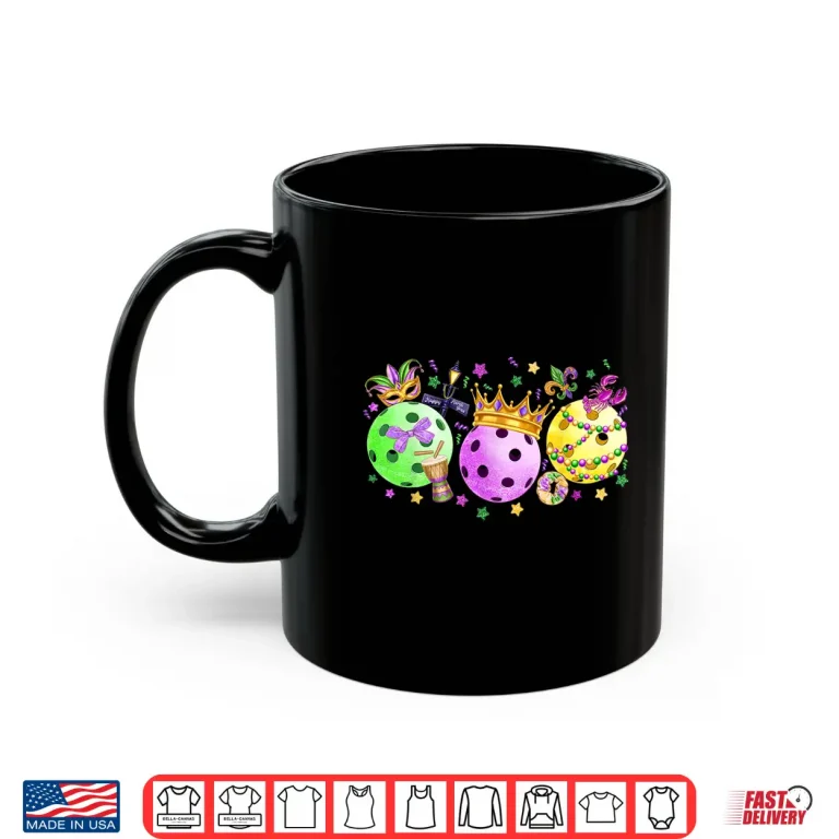 Mug Mardi Gras Beads Pickleball Jester Hat Professional Graphic Shirt