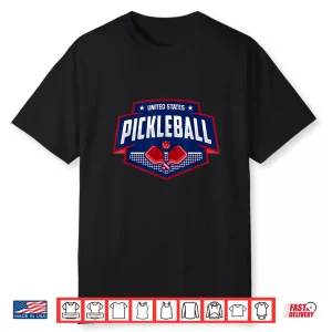 Support The Team Pickleball Usa Flag Patriotic Player Shirt