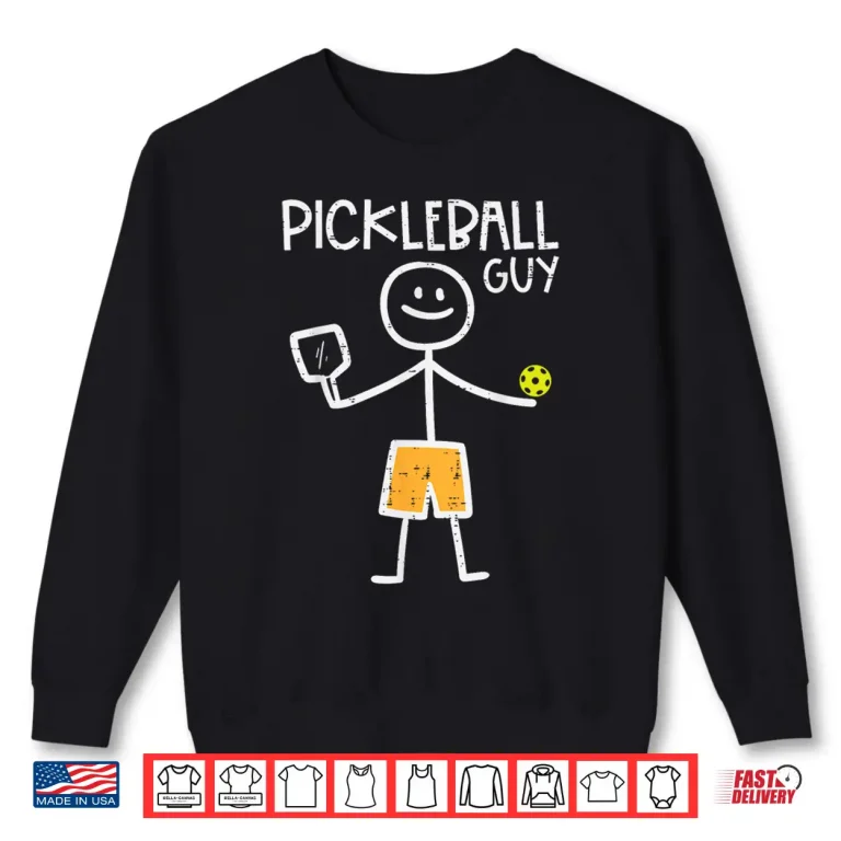 Sweatshirt Stickman Design Pickleball Professional Youth Aesthetic Shirt