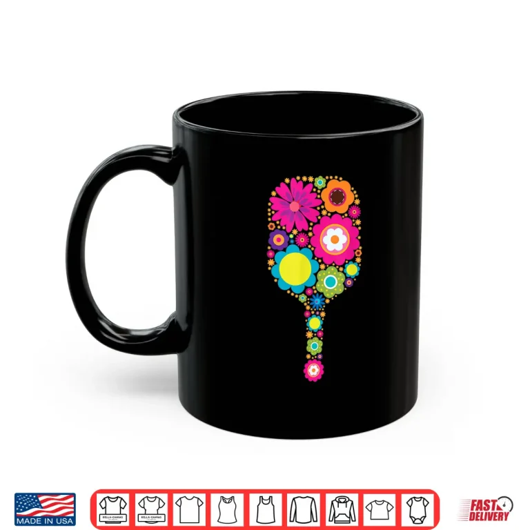 Mug Sports Racket Paddle Flowers Pickleball Aesthetic Graphic Shirt