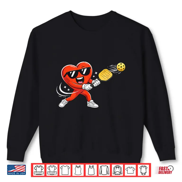Sweatshirt Valentine Heart Sport Pickleball Valentines Day Graphic Shirt
