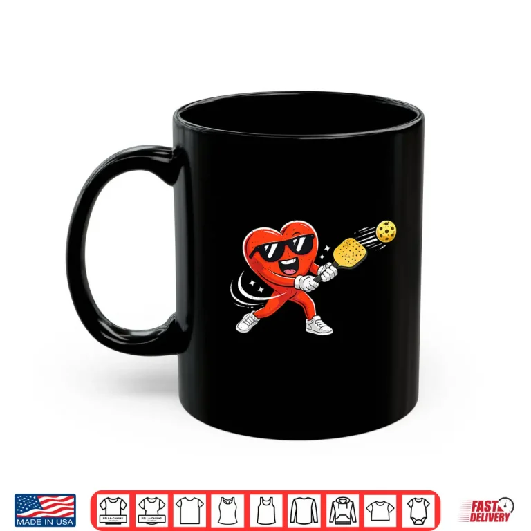 Mug Valentine Heart Sport Pickleball Valentines Day Graphic Shirt