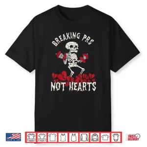 Anti Valentines Day Broken Heart Powerlifting Gym Fitness Shirt