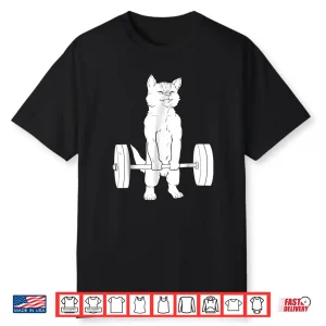 Cat Deadlift Powerlifting Professional Athletic Graphic Shirt