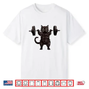Cat Workout Cat Deadlift Powerlifting Kitty Weightlifting Shirt