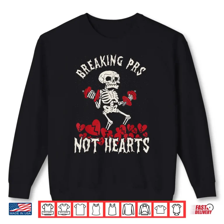 Sweatshirt Anti Valentines Day Broken Heart Powerlifting Gym Fitness Shirt