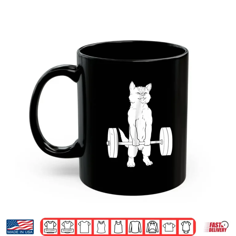Mug Cat Deadlift Powerlifting Professional Athletic Graphic Shirt