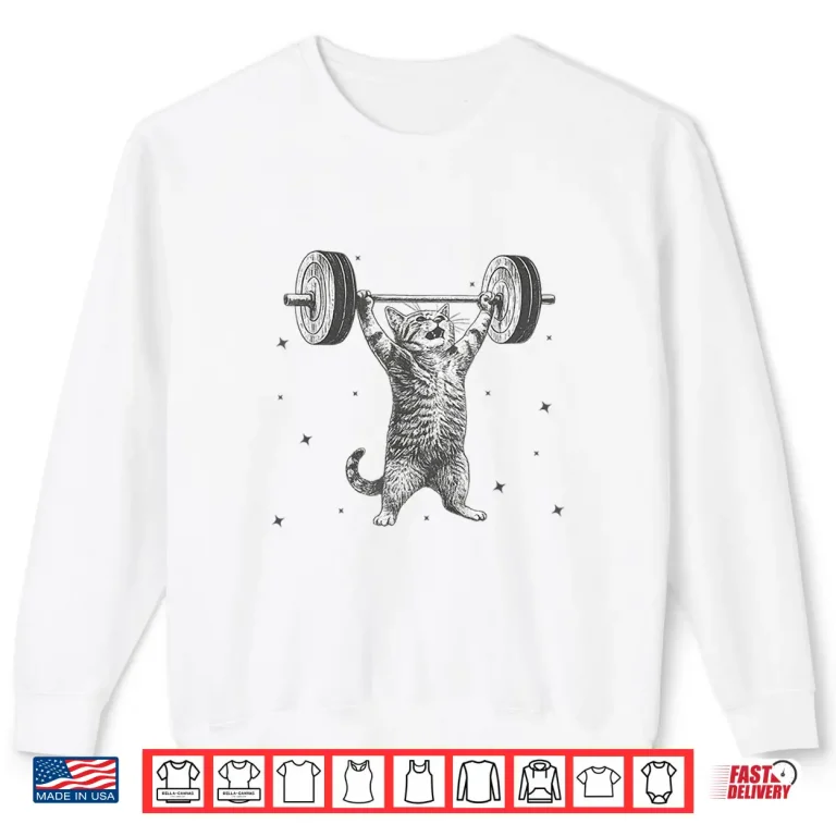 Sweatshirt Deadlift Cat Meme Cat Workout Gym Cat Weightlifting Humor Funny Shirt