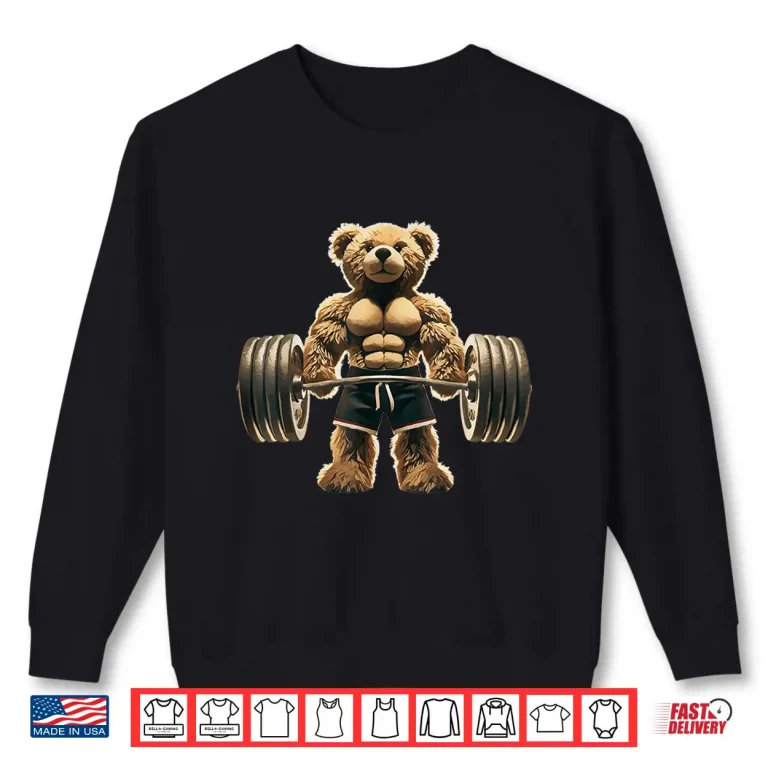 Sweatshirt Powerlifter Bear Deadlift Powerlifting Weights Gym Humor Funny Shirt