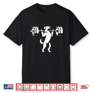 Dog Powerlifting Weightlifting Gym Workout Animal Graphic Shirt