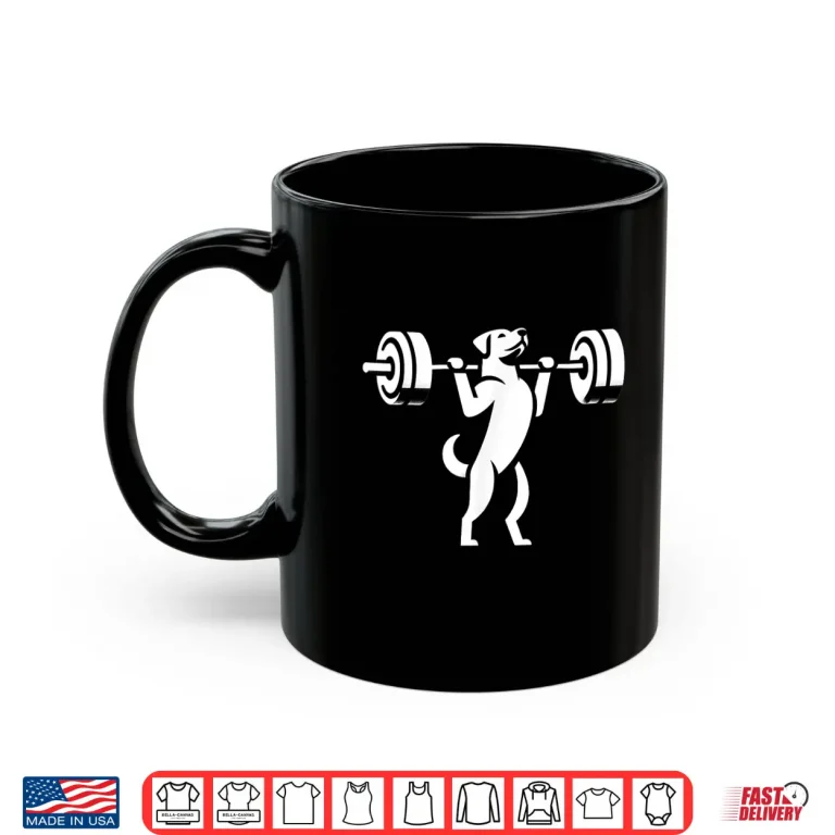 Mug Dog Powerlifting Weightlifting Gym Workout Animal Graphic Shirt
