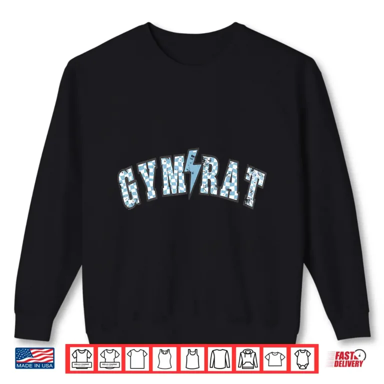 Sweatshirt Gym Rat Muscle Identity Trendy Checkerboard Weight Lifting Shirt