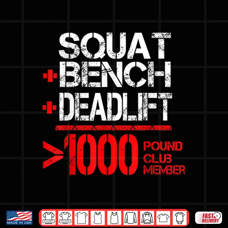 Design One Thousand Pound Club Member Powerlifting Athletic Shirt