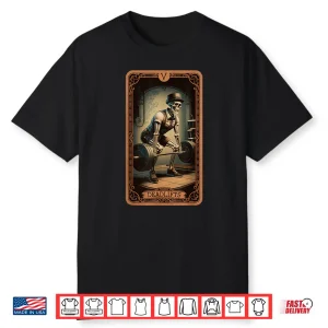 Tarot Card Skeleton Deadlifts Powerlifting Weightlifting Gym Shirt