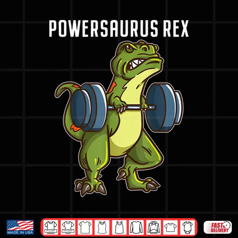 Design T Rex Powerlifting Weightlifting Gym Workout Humor Funny Shirt