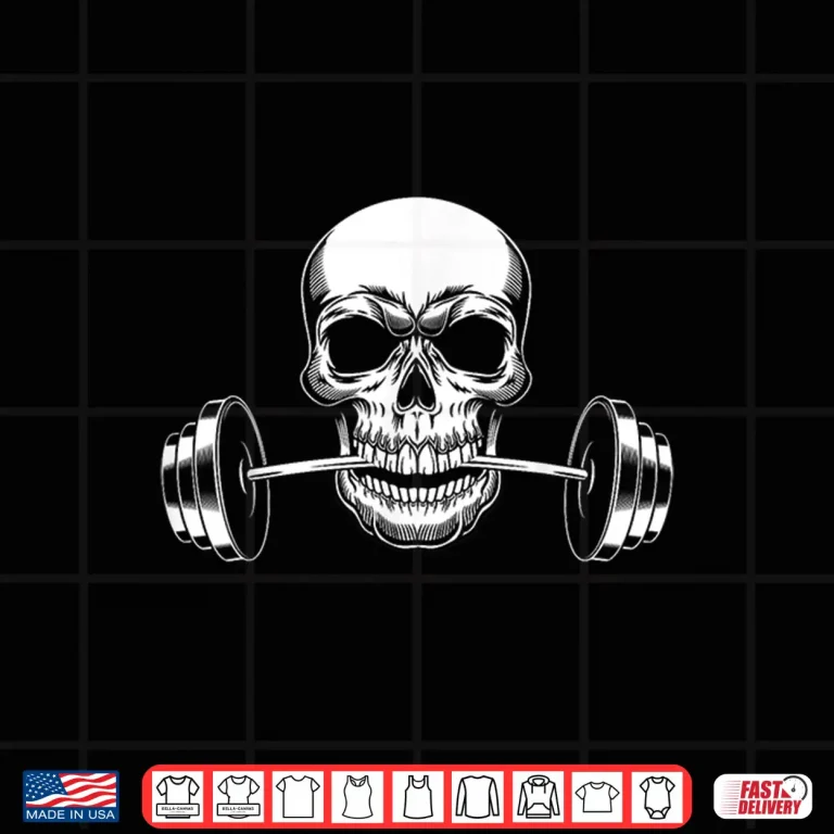 Design Weightlifters Powerlifting Lift Heavy Barbell Skull Graphic Shirt