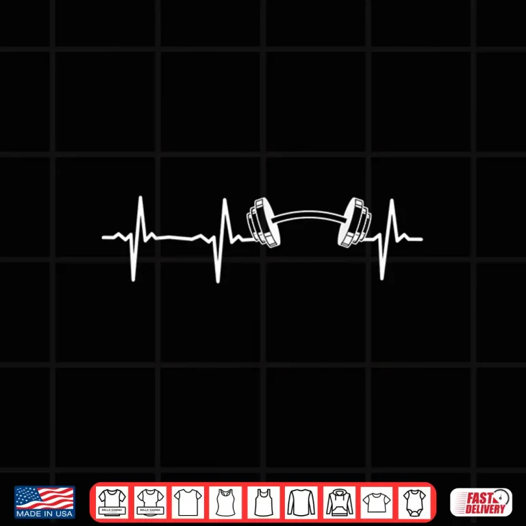 Design Bodybuilder Dumbbell Heartbeat Weightlifting Gym Fitness Shirt