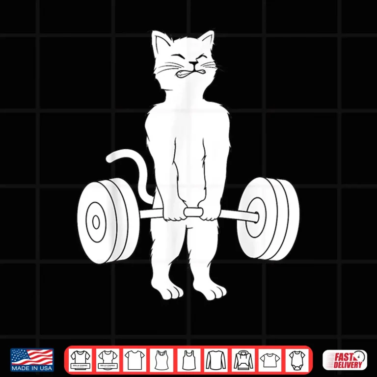 Design Cat Deadlift Powerlifting Kitty Weightlifting Animal Humor Shirt