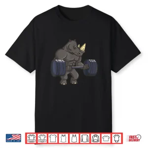 Rhinoceros Powerlifting Weightlifting Gym Rhino Lovers Gift Shirt