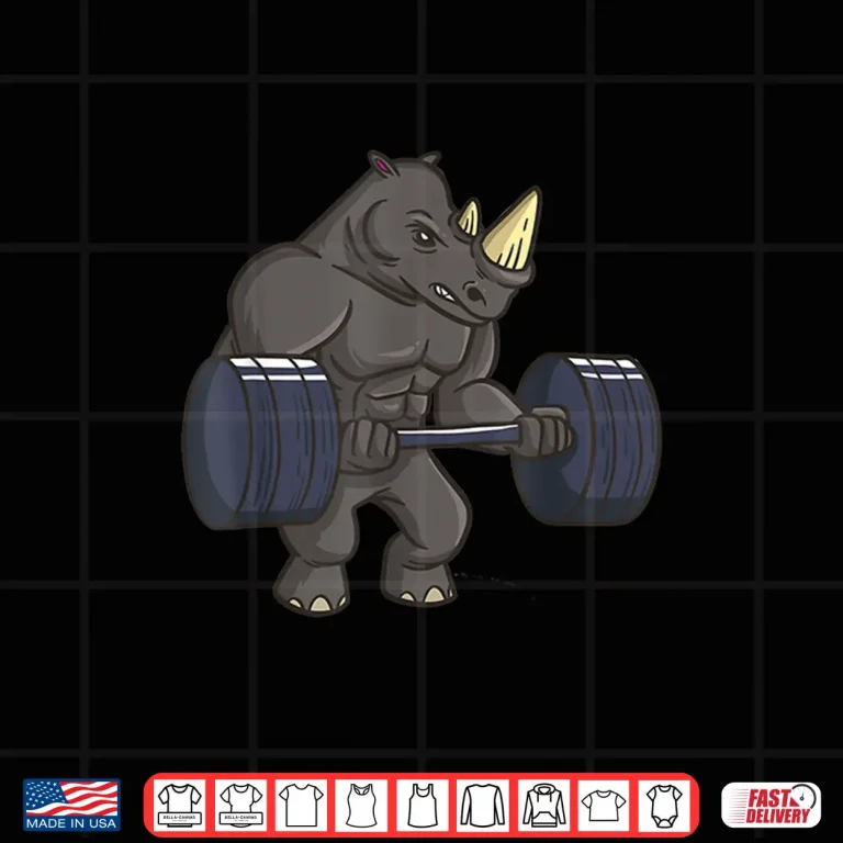 Design Rhinoceros Powerlifting Weightlifting Gym Rhino Lovers Gift Shirt