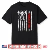 Strongman Gym Workout Powerlifting American Flag Patriotic Shirt