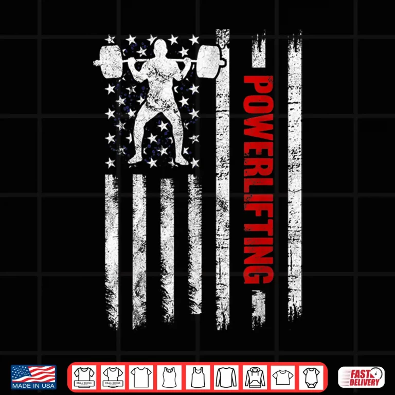 Design Strongman Gym Workout Powerlifting American Flag Patriotic Shirt