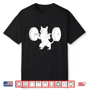 Cat Squat Powerlifting Cute Animal Professional Graphic Shirt