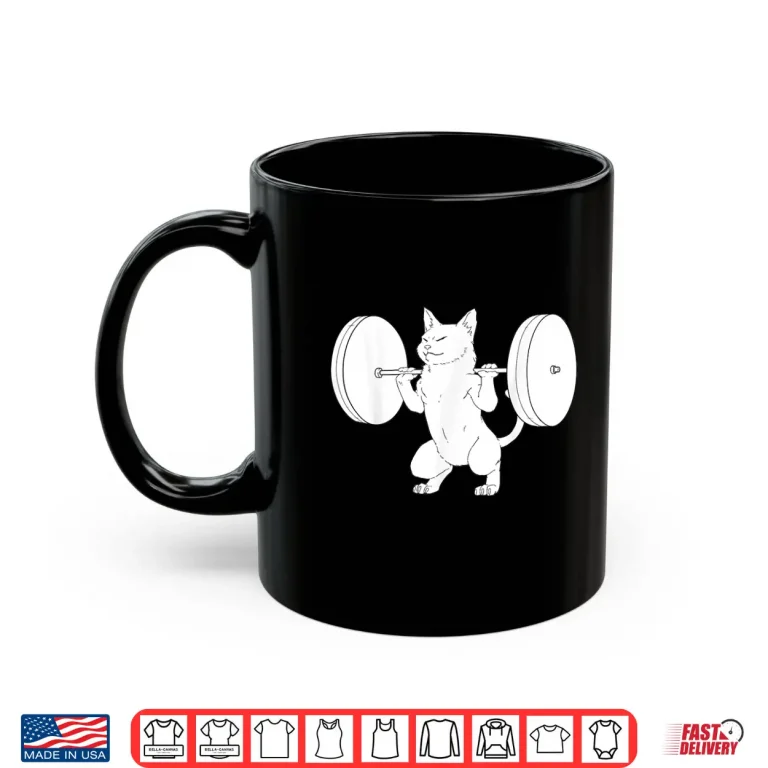 Mug Cat Squat Powerlifting Cute Animal Professional Graphic Shirt
