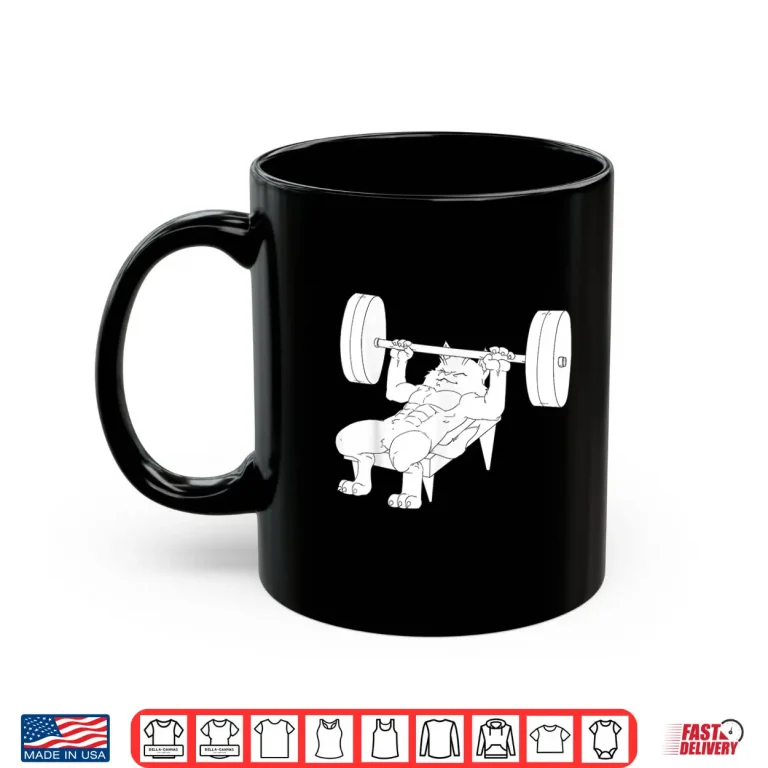 Mug Cat Bench Press Powerlifting Animal Graphic Professional Shirt