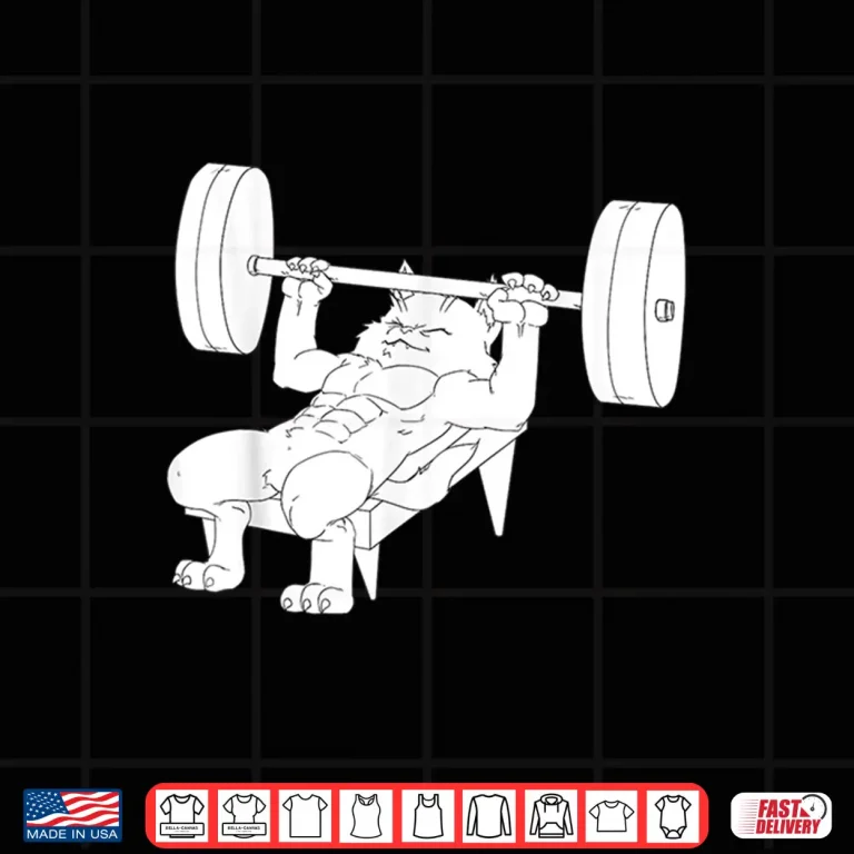 Design Cat Bench Press Powerlifting Animal Graphic Professional Shirt