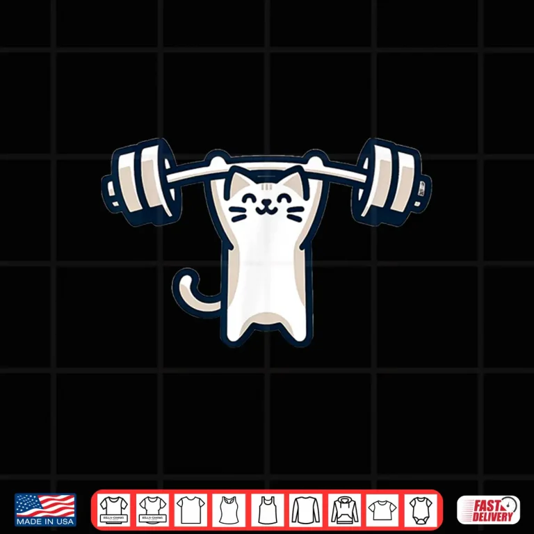 Design Cat Powerlifting Weightlifting Gym Workout Animal Graphic Shirt