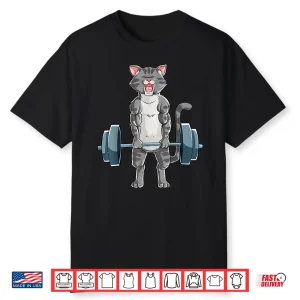 Cat Weightlifting Powerlifting Deadlift Fitness Gym Workout Shirt