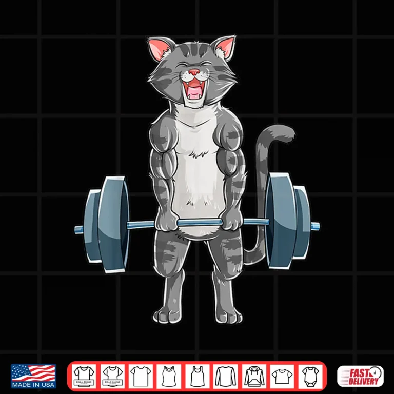 Design Cat Weightlifting Powerlifting Deadlift Fitness Gym Workout Shirt