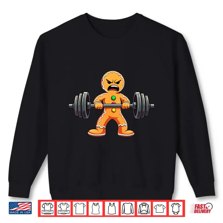 Sweatshirt Gingerbread Weightlifter Christmas Powerlifting Xmas Gym Festive Shirt
