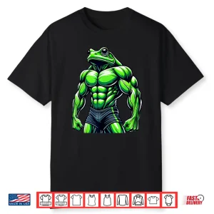 Muscular Frog Powerlifting Weightlifting Gym Workout Animal Shirt