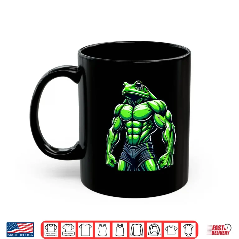 Mug Muscular Frog Powerlifting Weightlifting Gym Workout Animal Shirt