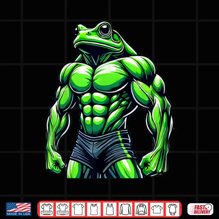 Design Muscular Frog Powerlifting Weightlifting Gym Workout Animal Shirt