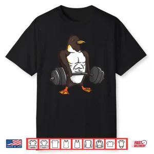 Penguin Powerlifting Weightlifting Gym Animal Lovers Gift Shirt