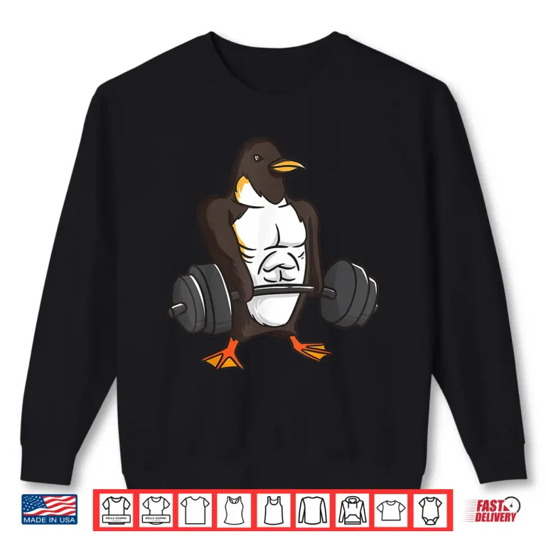 Sweatshirt Penguin Powerlifting Weightlifting Gym Animal Lovers Gift Shirt