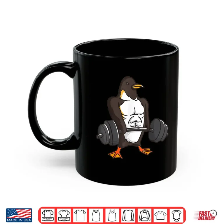 Mug Penguin Powerlifting Weightlifting Gym Animal Lovers Gift Shirt