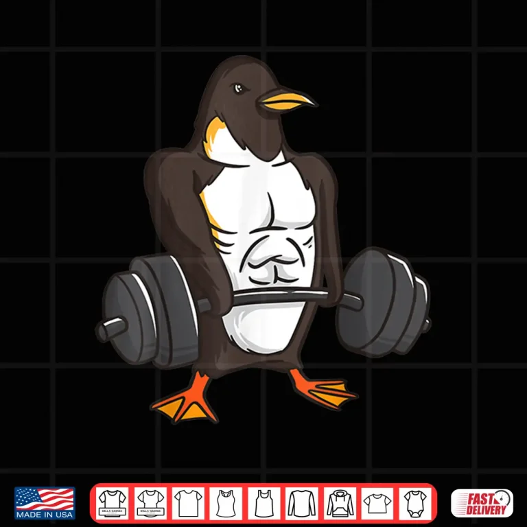 Design Penguin Powerlifting Weightlifting Gym Animal Lovers Gift Shirt